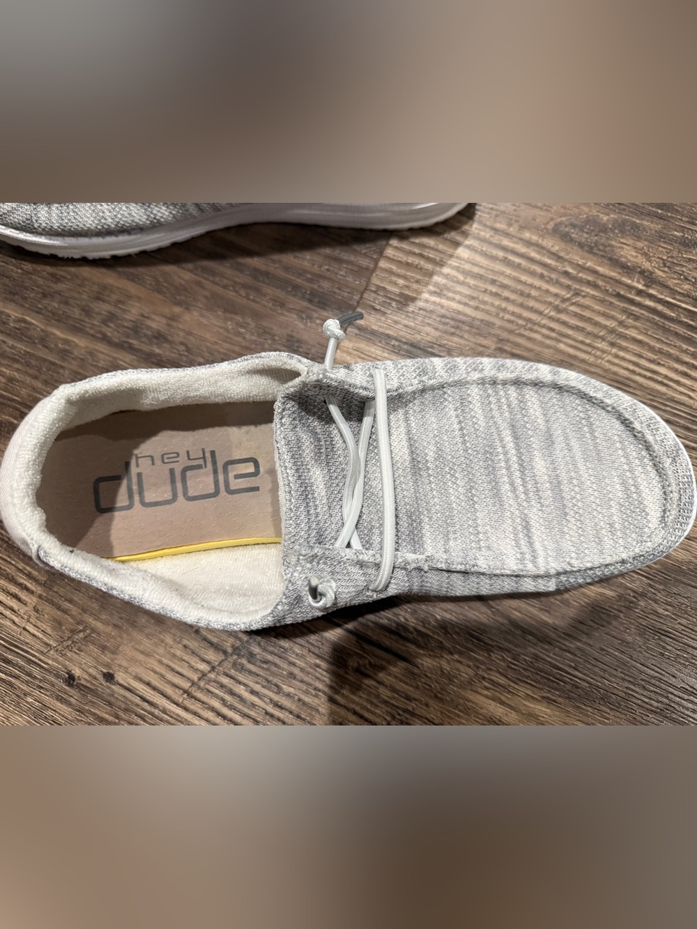 Hey Dude Men's Knit Slip-On Loafers in Light Gray - Picture 4 of 6